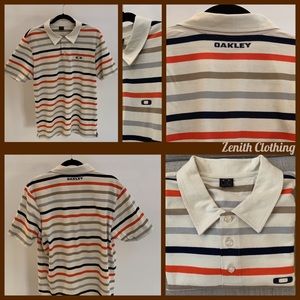 Oakley Shortsleeved Striped Polo Size Large